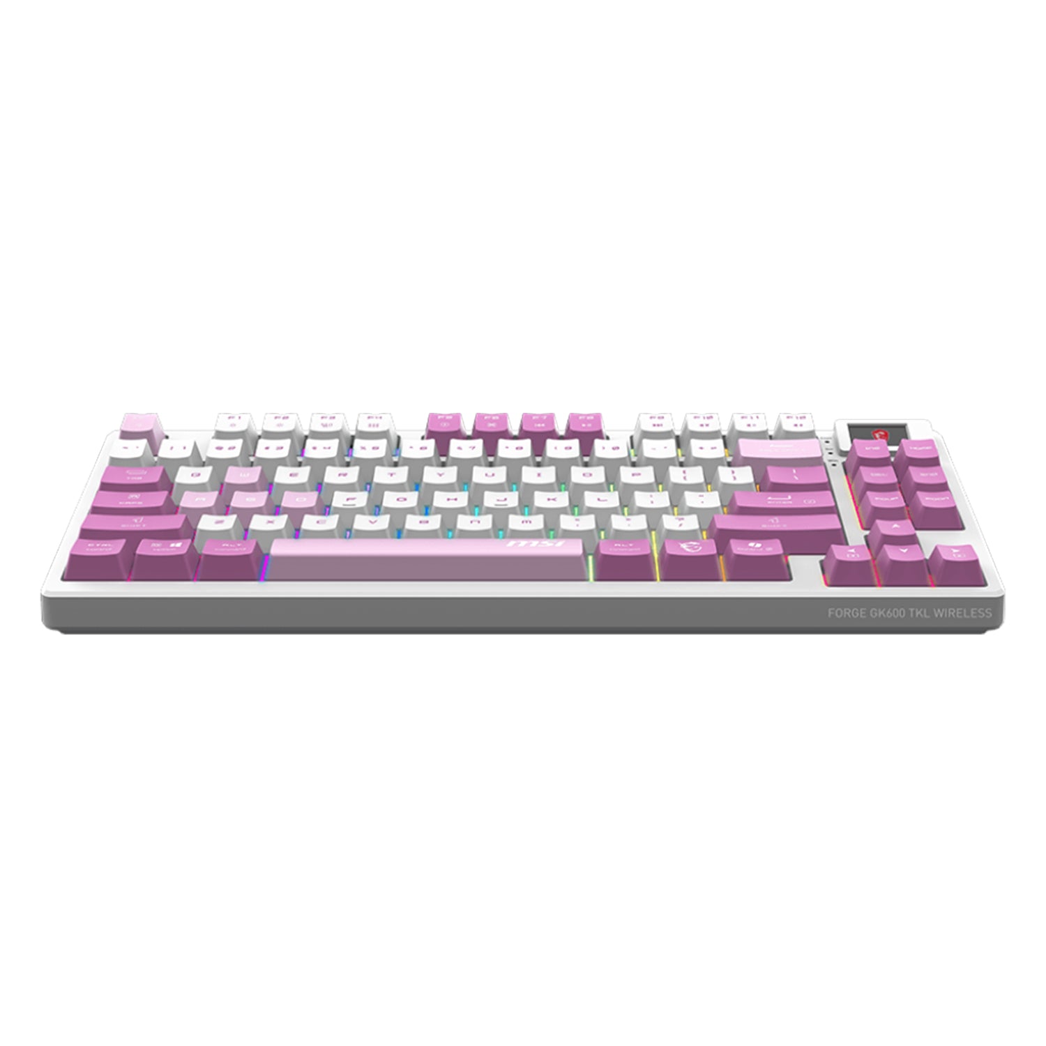 MSI FORGE GK600 TKL Wireless Violet Gaming Gear keyboard - Tenkeyless design with Mechanical Linear Switches (FORGEGK600V)