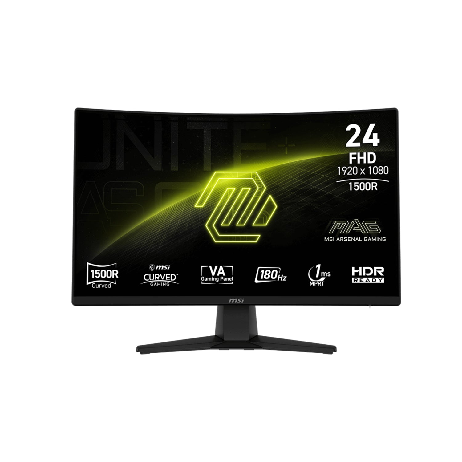 MSI MAG 242C 24-Inch FHD (1920x1080) VA Curved Gaming Monitor - 180Hz Refresh Rate, Adaptive-Sync Technology With AI Vision, HDMI / Display Port