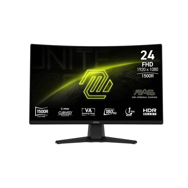 MSI MAG 242C 24-Inch FHD (1920x1080) VA Curved Gaming Monitor - 180Hz Refresh Rate, Adaptive-Sync Technology With AI Vision, HDMI / Display Port