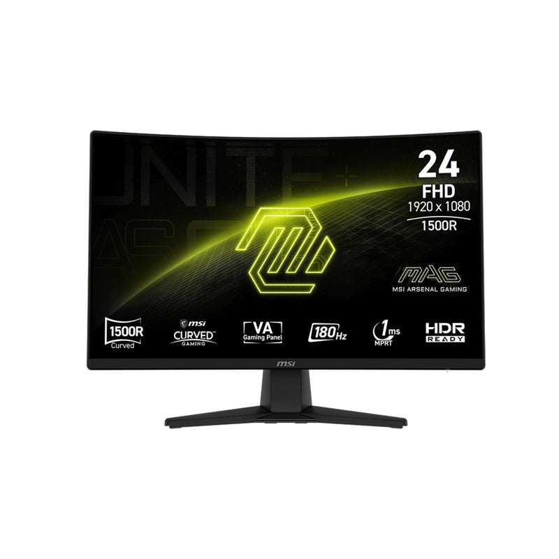 MSI MAG 242C 24-Inch FHD (1920x1080) VA Curved Gaming Monitor - 180Hz Refresh Rate, Adaptive-Sync Technology With AI Vision, HDMI / Display Port
