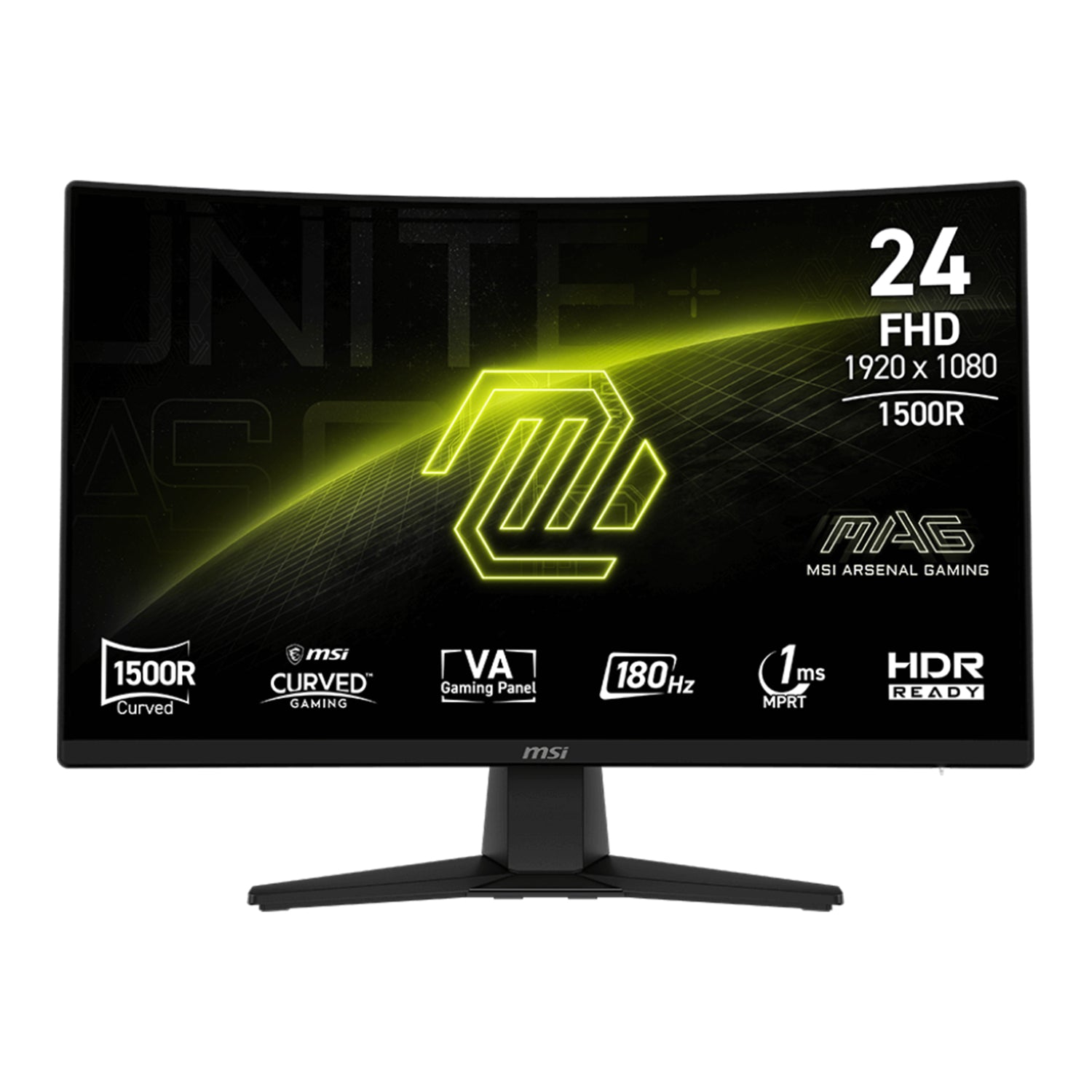 MSI MAG 242C 24-Inch FHD (1920x1080) VA Curved Gaming Monitor - 180Hz Refresh Rate, Adaptive-Sync Technology With AI Vision, HDMI / Display Port