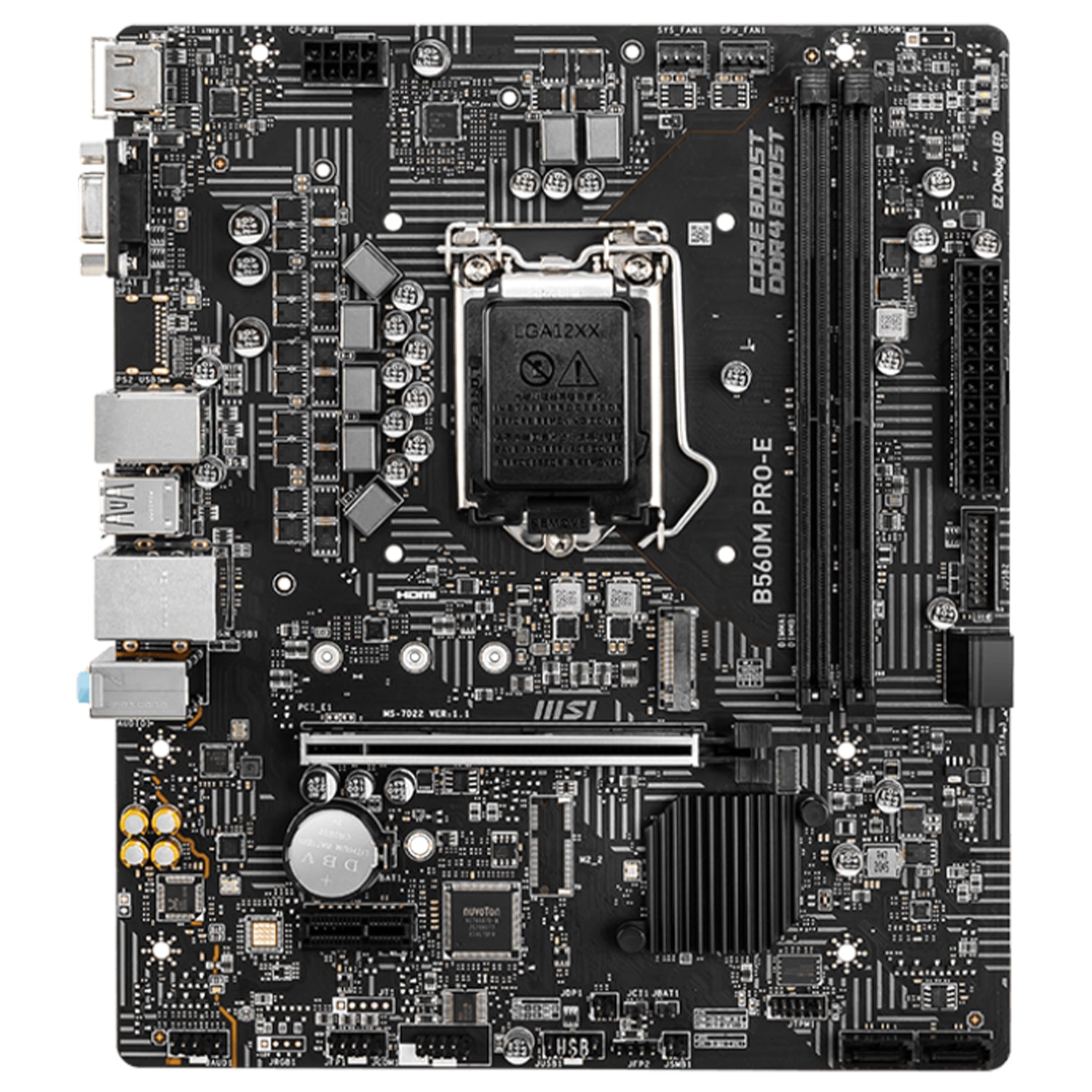 MSI B560M PRO-E Motherboard, MATX - Support 11th/10th Gen Intel Processors, PCI-E Steel Armor With Frozr AI Cooling, 64GB DDR4 Max Memory, HDMI, VGA