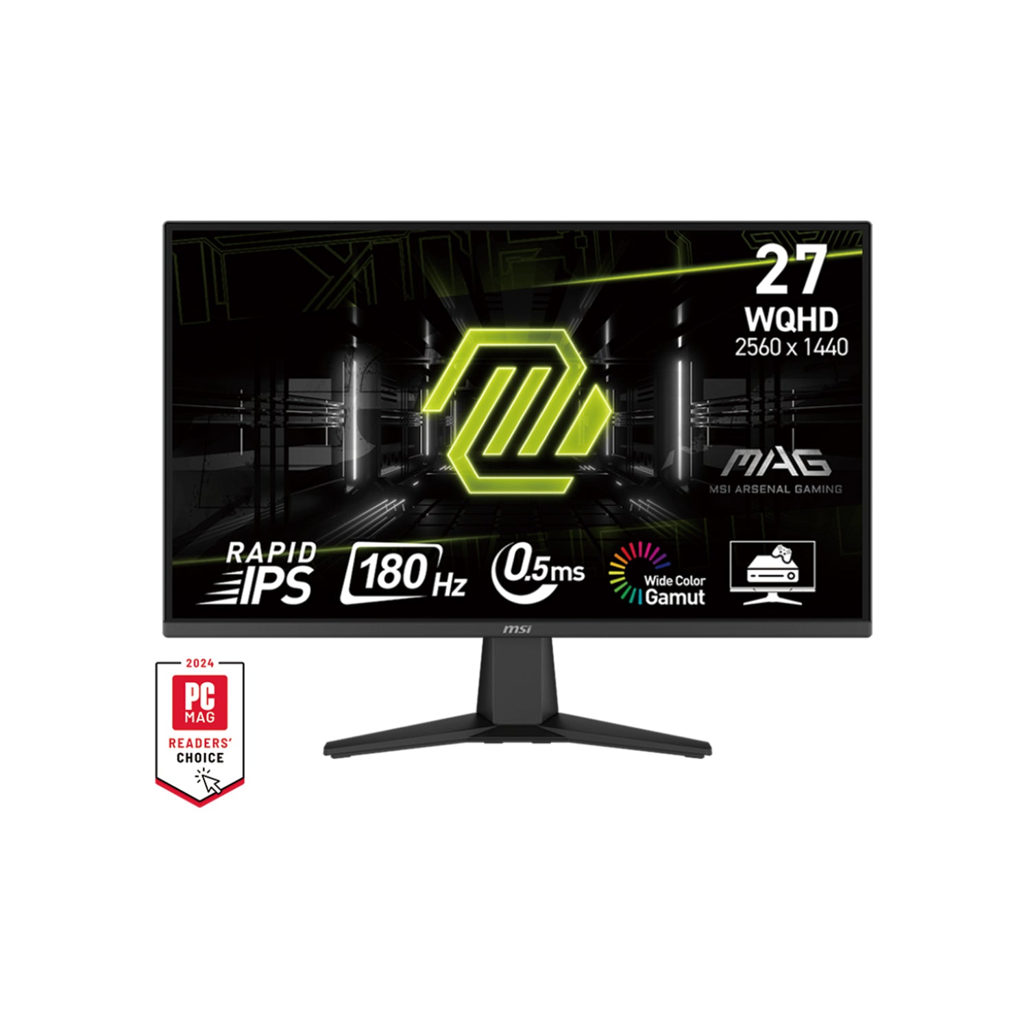 MSI MAG 275QF 27-Inch WQHD (2560x1440) Rapid IPS Flat Gaming Monitor - 180Hz Refresh Rate, Adaptive-Sync Technology With AI Vision, 2x HDMI / Display Port