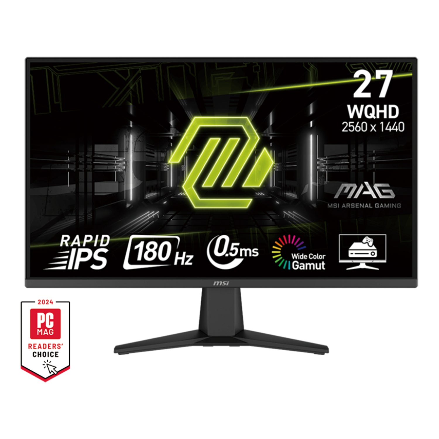 MSI MAG 275QF 27-Inch WQHD (2560x1440) Rapid IPS Flat Gaming Monitor - 180Hz Refresh Rate, Adaptive-Sync Technology With AI Vision, 2x HDMI / Display Port