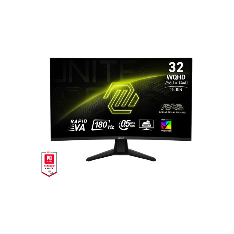 MSI MAG 32CQ6F 31.5-Inch (WQHD) Curved Screen Gaming Monitor - 180Hz Refresh Rate, Adaptive-Sync Technology With AI Vision, HDMI / Display Port