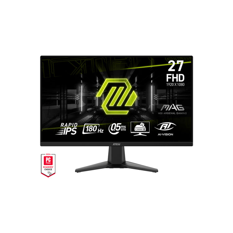 MSI MAG 275F 27-Inch FHD Rapid IPS Gaming Monitor, 180Hz Refresh Rate, Adaptive-Sync Technology With AI Vision, 2x HDMI / Display Port