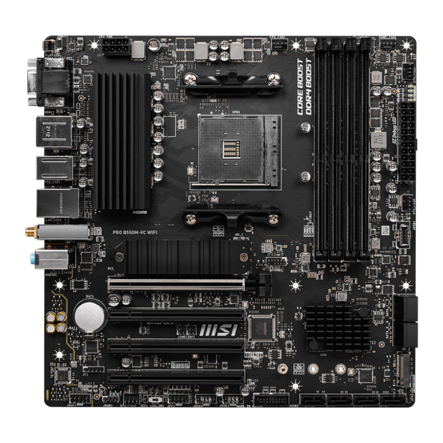 MSI PRO B550M-VC WiFi ProSeries Motherboard - Support AMD Ryzen 5000 & 3000 Series Desktop Processor, With DDR4 Up to 128GB Max Memory