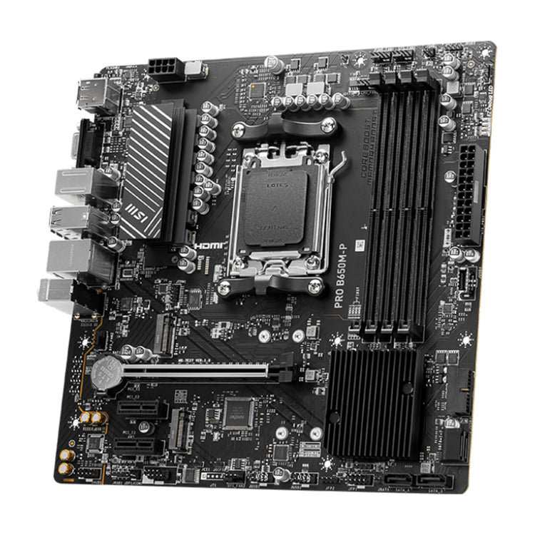 MSI PRO B650M-P Motherboard, ATX - Support AMD Ryzen 9000/8000/7000 Series Desktop Processor, With DDR5 Up to 128GB Max Memory, Display Port / HDMI