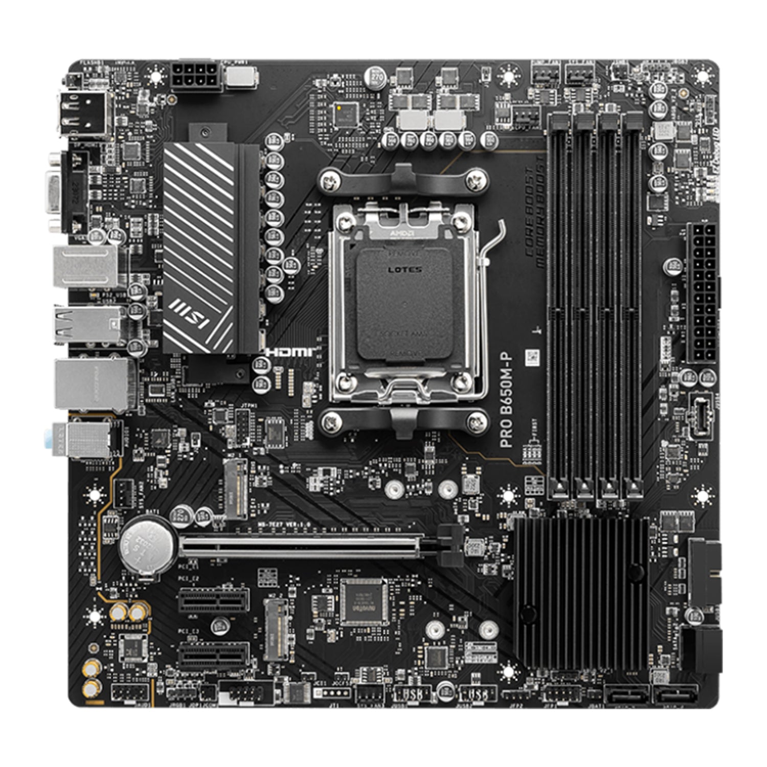 MSI PRO B650M-P Motherboard, ATX - Support AMD Ryzen 9000/8000/7000 Series Desktop Processor, With DDR5 Up to 128GB Max Memory, Display Port / HDMI