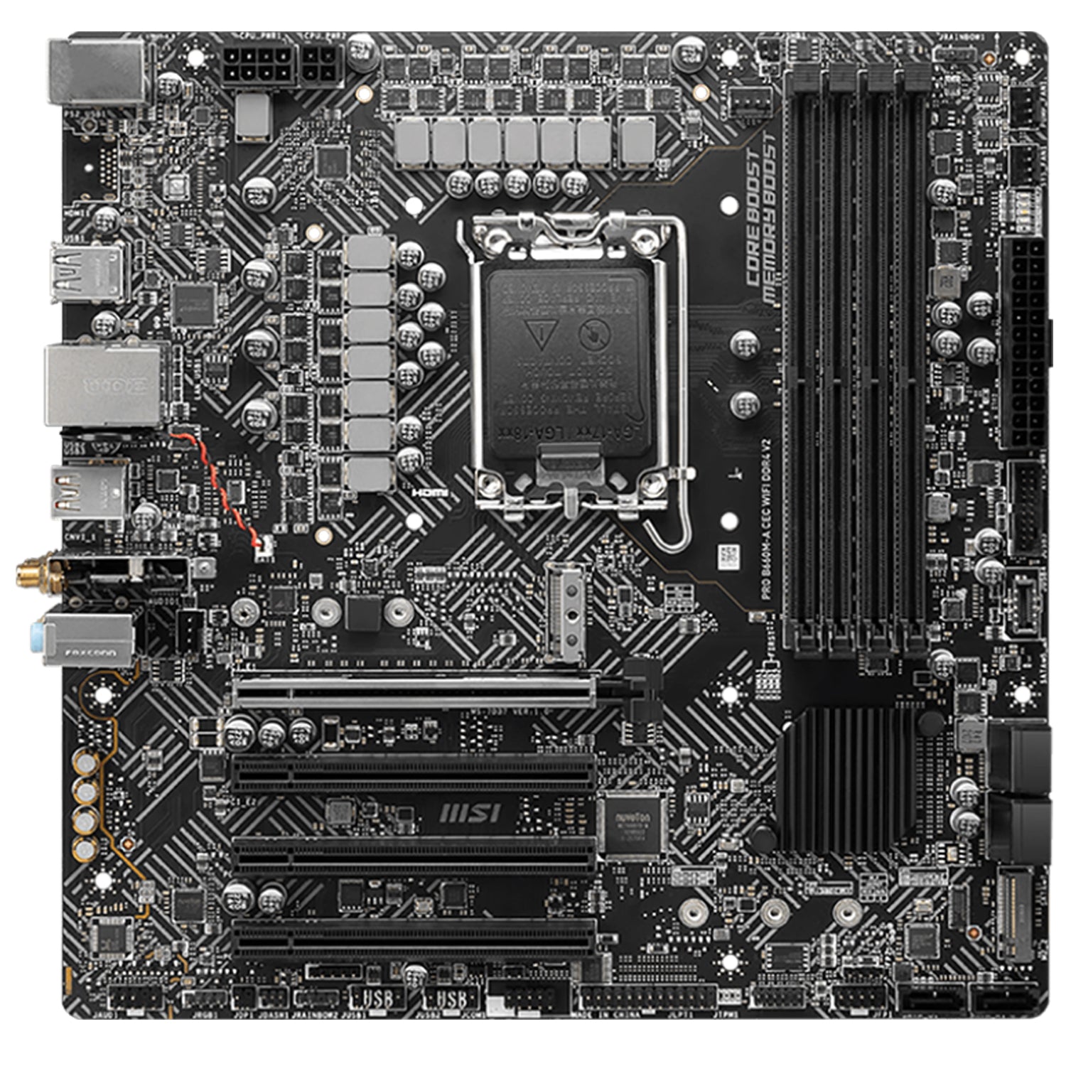 MSI PRO B660M-A CEC WIFI DDR4 V2 Motherboard | LGA 1700 Socket | Support 14th/ 13th/ 12th Gen | mATX Form Factor