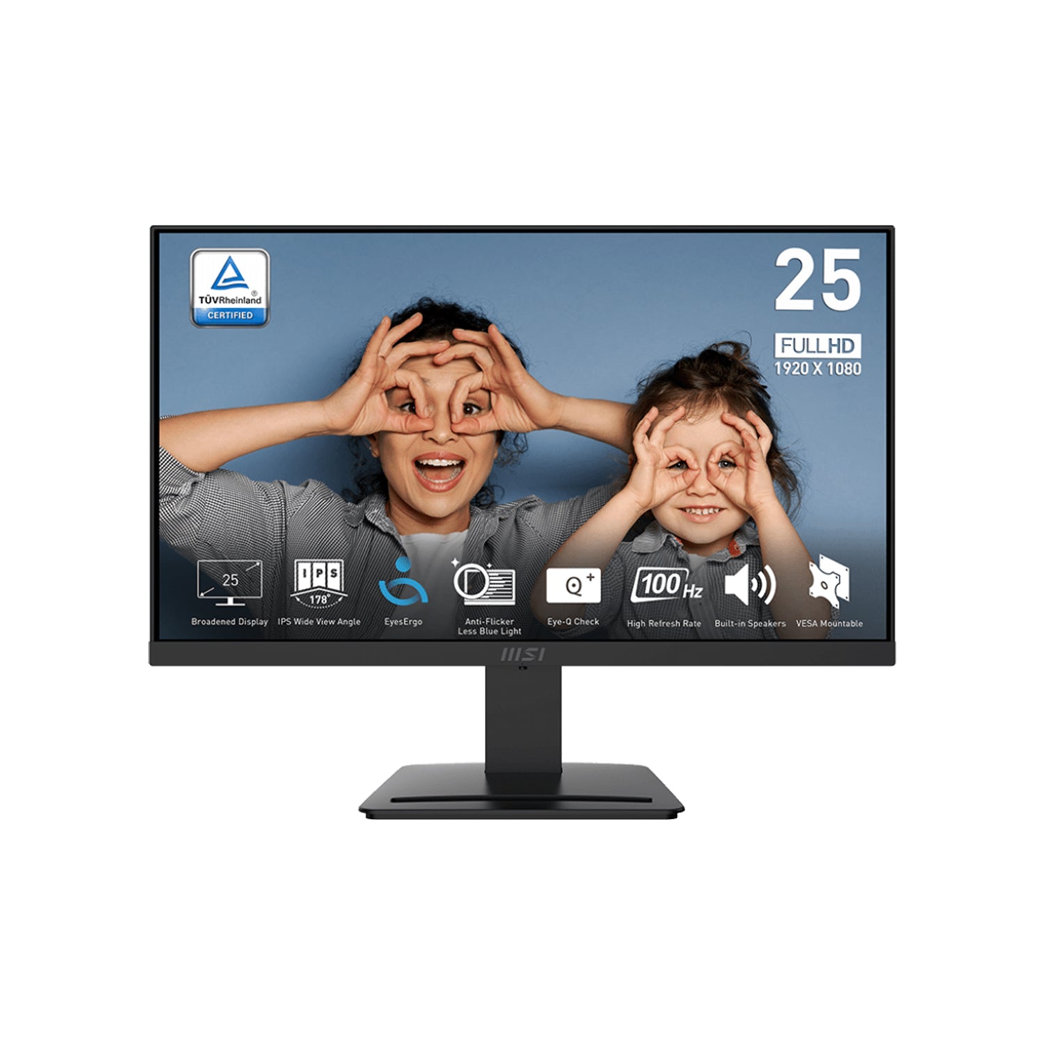 MSI PRO PRO MP253 Business & Productivity Monitor - 25 Inch FHD Anti-Flicker Technology With EyesErgo Tech, 120Hz Refresh Rate, Built-in Speakers, HDMI / Display Port