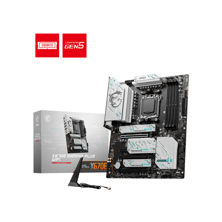 MSI X670E Gaming Plus WiFi Motherboard, ATX - Support AMD Ryzen 9000/8000/7000 Series Desktop Processor, With DDR5 Up to 192GB Max Memory, Display Port / HDMI