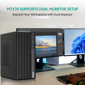 AQVIN MTX70 MiniTower Computer PC - Intel i5/ i7 - 9th Gen Processor, 16GB - 32GB DDR4 RAM, 512GB - 1TB NVMe SSD, Windows 11 Pro, Wired Keyboard & Mouse - New