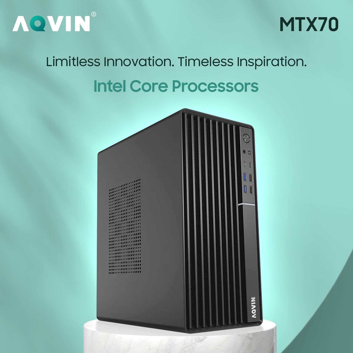 AQVIN MTX70 MiniTower Computer PC - Intel i5/ i7 - 9th Gen Processor, 16GB - 32GB DDR4 RAM, 512GB - 1TB NVMe SSD, Windows 11 Pro, Wired Keyboard & Mouse - New