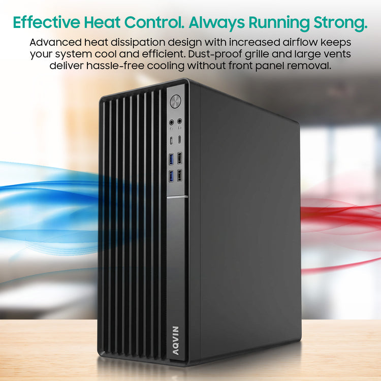 AQVIN MTX70 MiniTower Computer PC - Intel i5/ i7 - 9th Gen Processor, 16GB - 32GB DDR4 RAM, 512GB - 1TB NVMe SSD, Windows 11 Pro, Wired Keyboard & Mouse - New