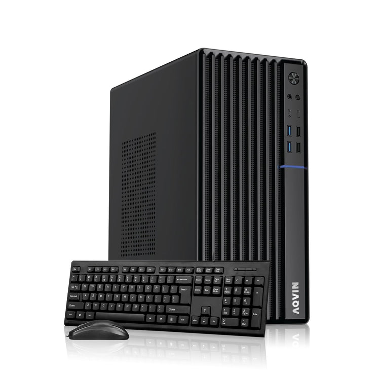 AQVIN MTX70 MiniTower Computer PC - Intel i5/ i7 - 9th Gen Processor, 16GB - 32GB DDR4 RAM, 512GB - 1TB NVMe SSD, Windows 11 Pro, Wired Keyboard & Mouse - New