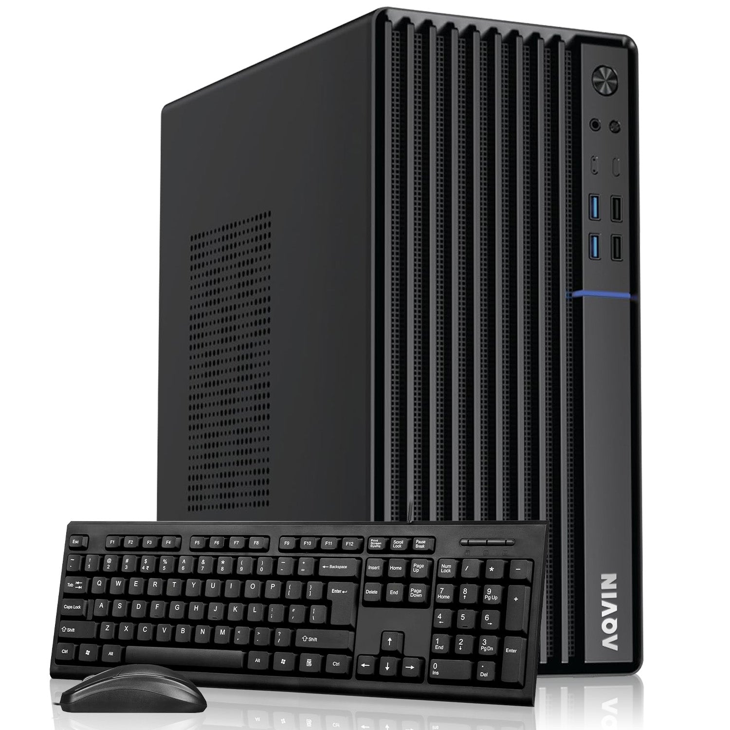 AQVIN Minitower Business Desktop PC - Intel i5- 8th Gen Processor, 24 / 27-Inch FHD Monitor, 16GB RAM, 256GB - 1TB NVMe, Windows 11 Pro - MTX70