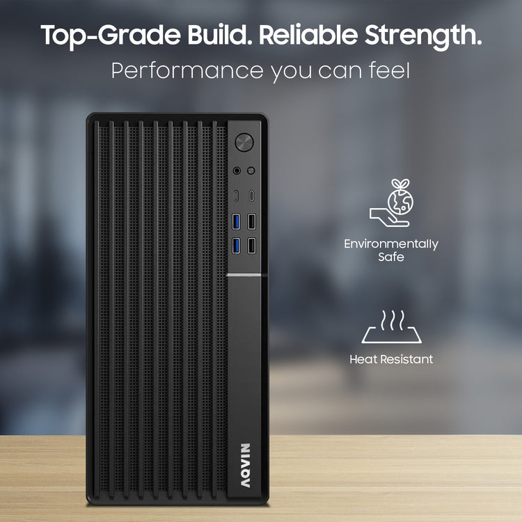 AQVIN MTX70 MiniTower Computer PC - Intel i5/ i7 - 9th Gen Processor, 16GB - 32GB DDR4 RAM, 512GB - 1TB NVMe SSD, Windows 11 Pro, Wired Keyboard & Mouse - New