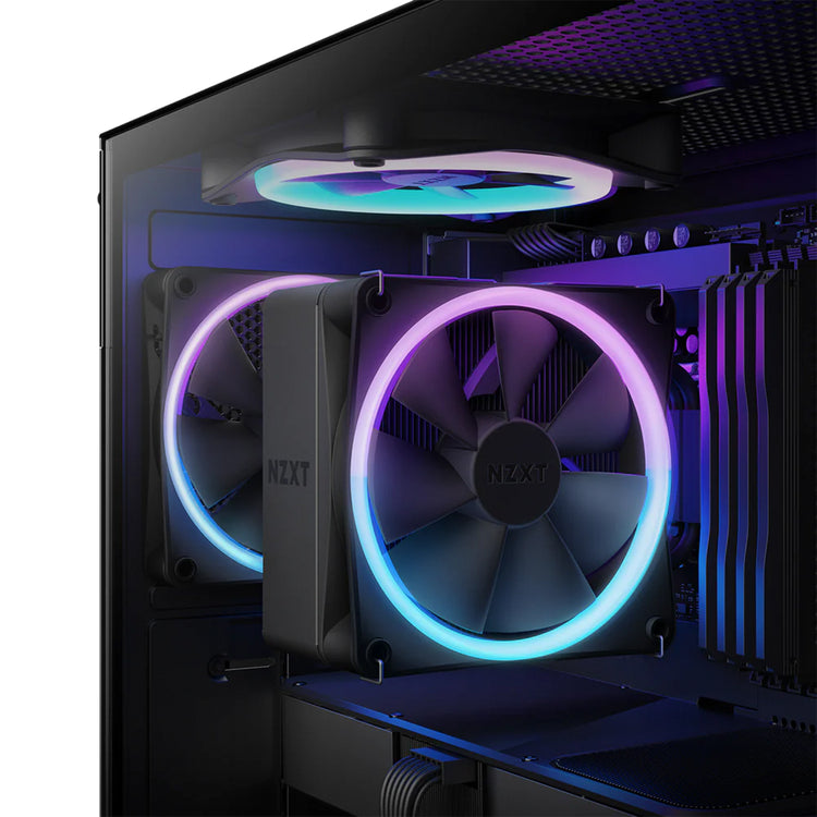 NZXT T120 RGB CPU Air Cooler  PC Fan - Fluid Dynamic Bearing With AMD and Intel Compatibility - Black (RC-TR120-B1)