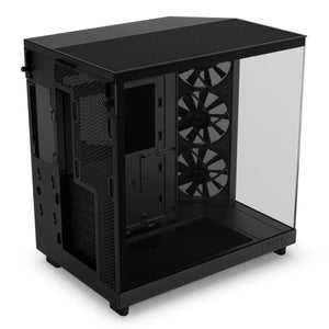 NZXT H6 Flow Compact Dual-Chamber Mid-Tower Airflow Case - Panoramic Paneling With  Ultra-Clear Tempered Glass - Black / White