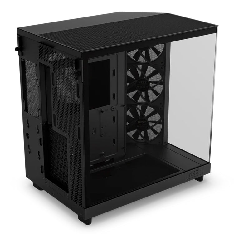 NZXT H6 Flow Compact Dual-Chamber Mid-Tower Airflow Case - Panoramic Paneling With  Ultra-Clear Tempered Glass - Black / White