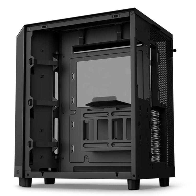NZXT H6 Flow Compact Dual-Chamber Mid-Tower Airflow Case - Panoramic Paneling With  Ultra-Clear Tempered Glass - Black / White