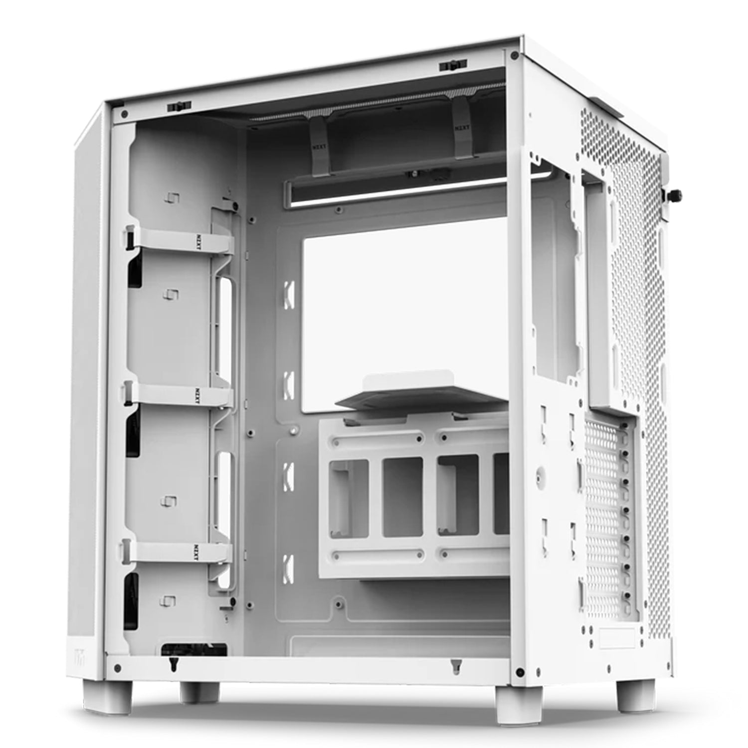 NZXT H6 Flow Compact Dual-Chamber Mid-Tower Airflow Case - Panoramic Paneling With  Ultra-Clear Tempered Glass - Black / White