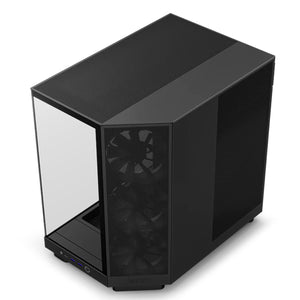 NZXT H6 Flow Compact Dual-Chamber Mid-Tower Airflow Case - Panoramic Paneling With  Ultra-Clear Tempered Glass - Black / White