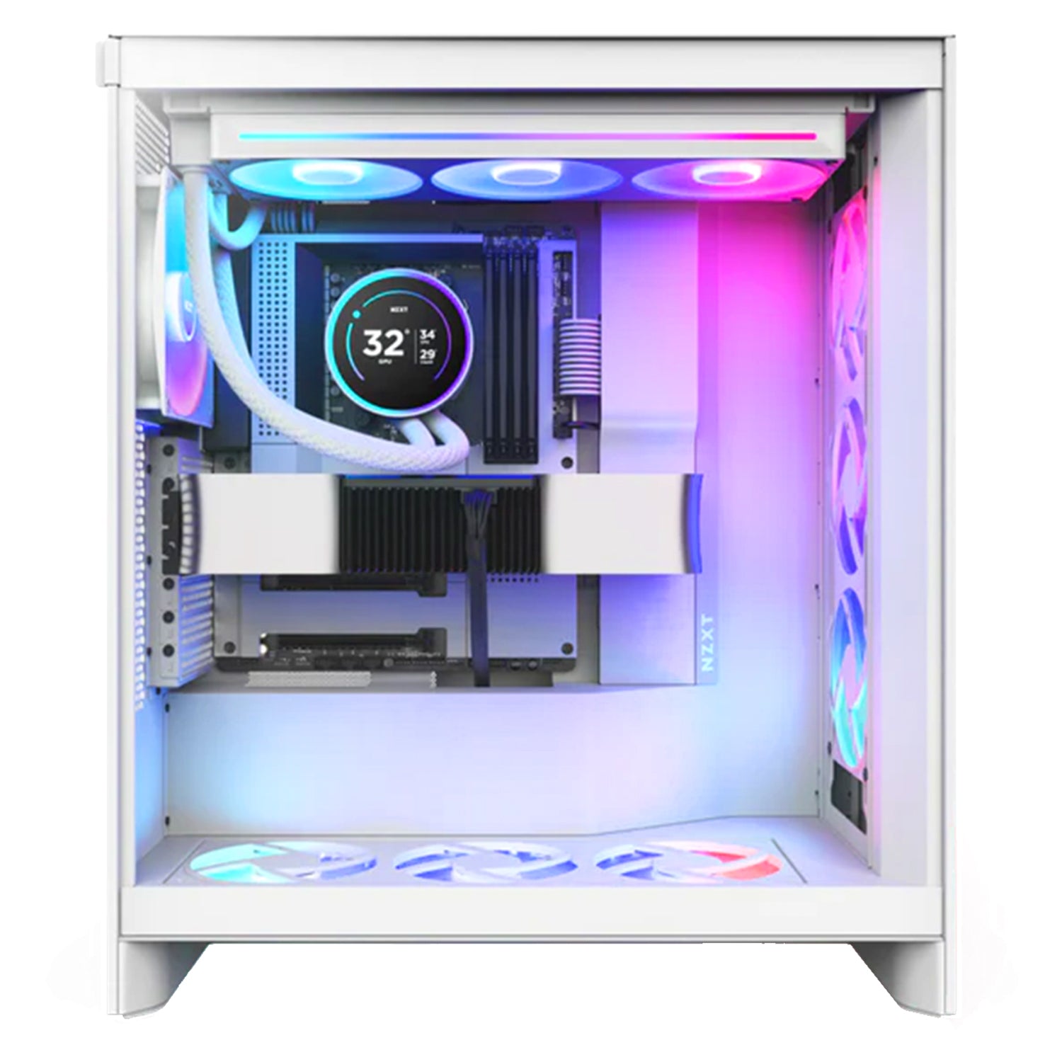 NZXT Fan Kraken Elite 360mm AIO Liquid Cooler With 2.72" IPS LCD / RGB Flexible and Durable - White (RL-KR36E-W2)