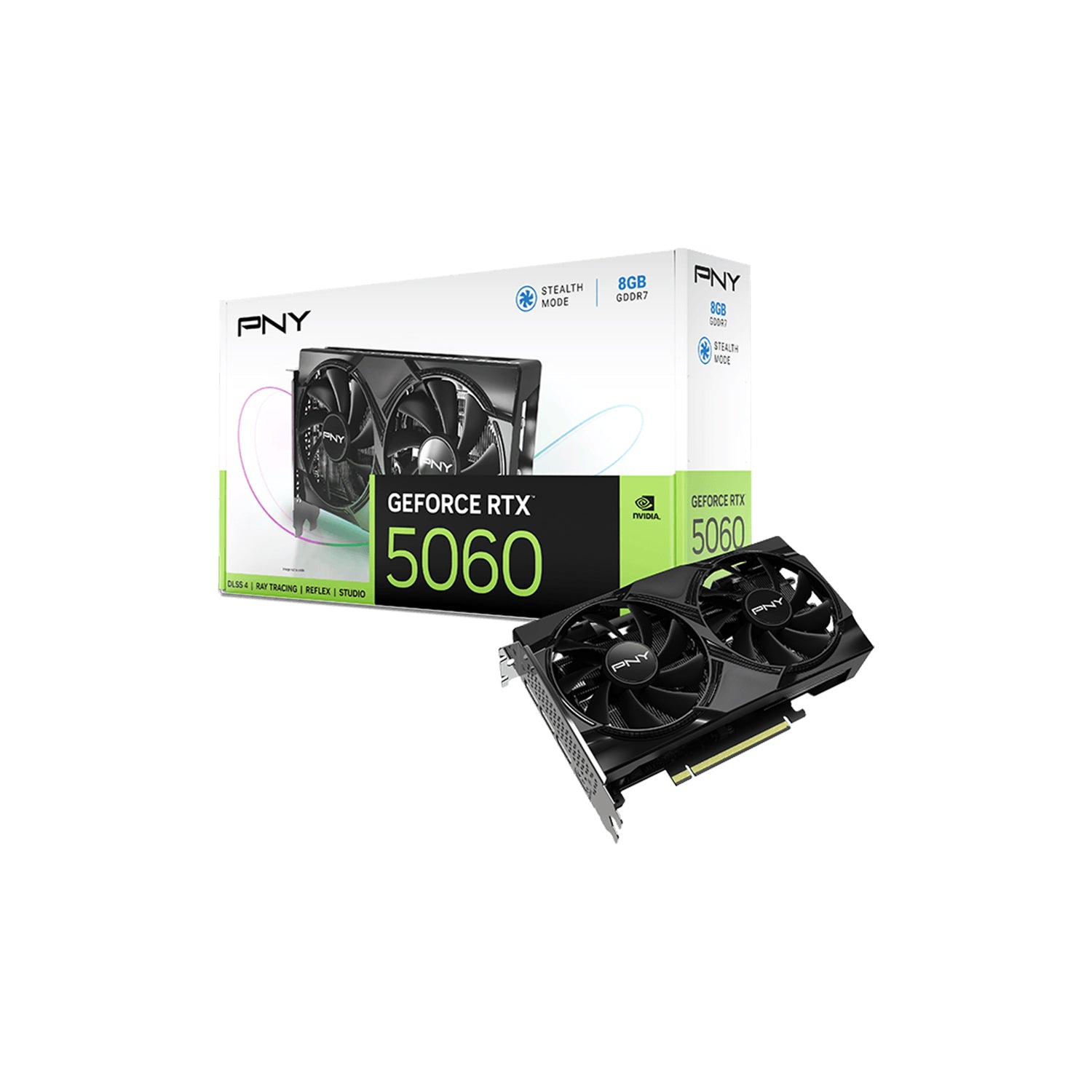 PNY GeForce RTX 5060 8GB Models Graphics Card - 8GB GDDR7 Memory, Dual Fan With Blackwell Architecture, 3x Display Port / HDMI - (VCG50608DFXPB1)