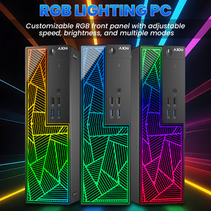 AXOII Custom RGB Desktop PC - Intel Core I5 - 8th Gen Up to 4.10 GHz Processor, AMD / GeForce Graphics Card, 16GB DDR4 RAM, 256GB NVMe + 1TB HDD, Gaming Keyboard & Mouse - Windows 11 Pro