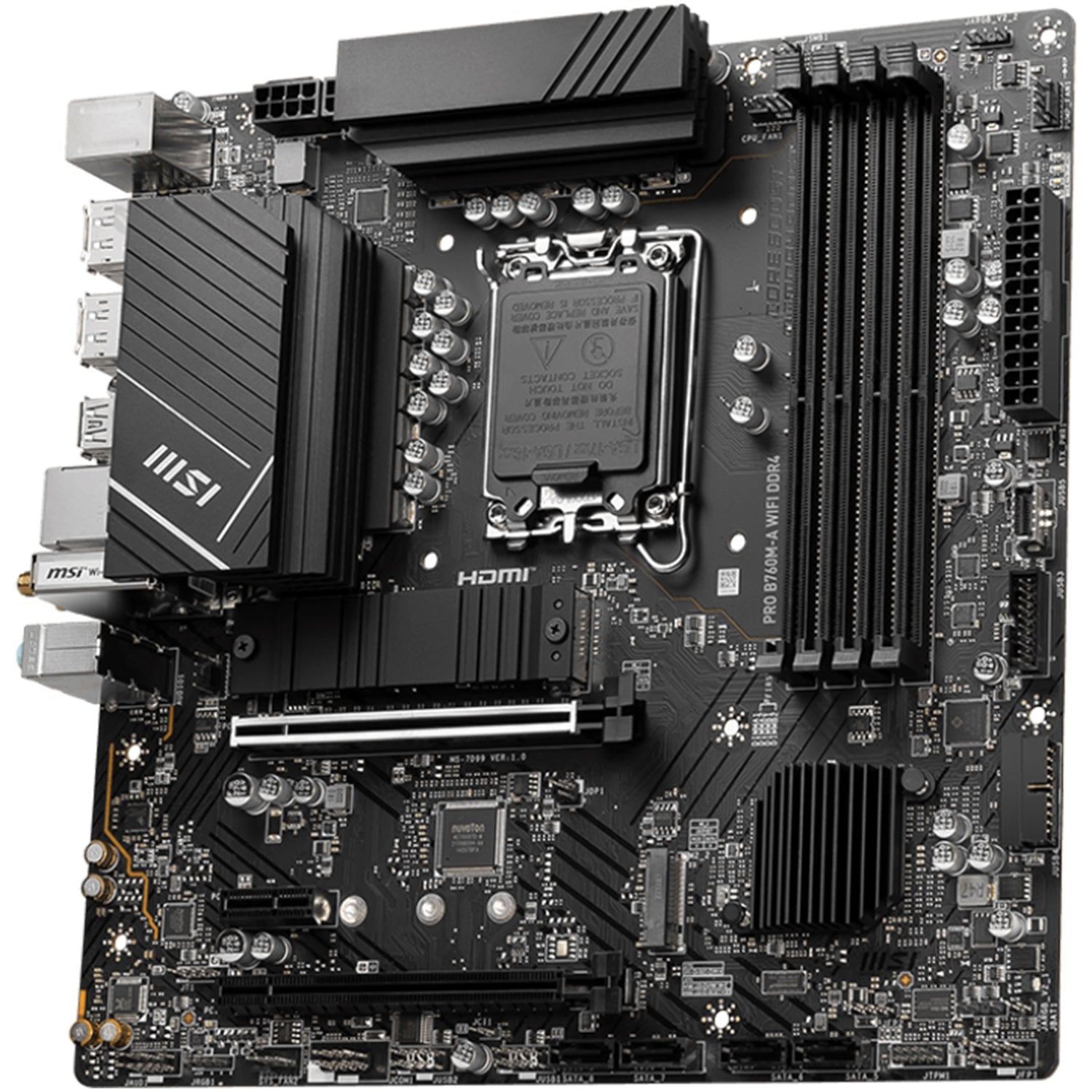 MSI PRO B760M-A WIFI DDR4 ProSeries Motherboard | Intel Socket LGA 1700 | 128GB DDR4 Max Memory | mATX Form Factor | Supports 14th/13th/12th Gen Intel Processors