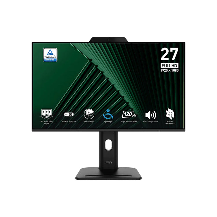 MSI PRO MP272PMG Business Productivity Monitor - 27 Inch (FHD) Anti-Flicker Technology With EyesErgo Tech, 120Hz Refresh Rate, Built-in Webcam, HDMI / Display Port