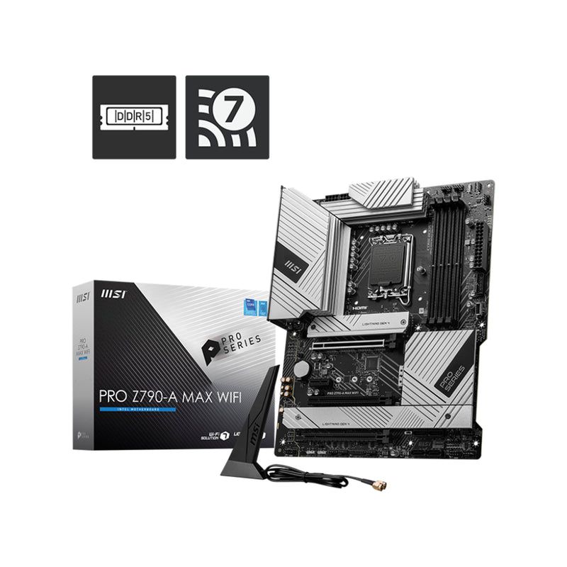 MSI PRO Z790-A MAX WIFI ProSeries Motherboard,128GB DDR5 Memory, ATX Form Factor, INTEL Z790 Chipset, Support Intel 14th/ 13th/ 12th Gen Core Processors