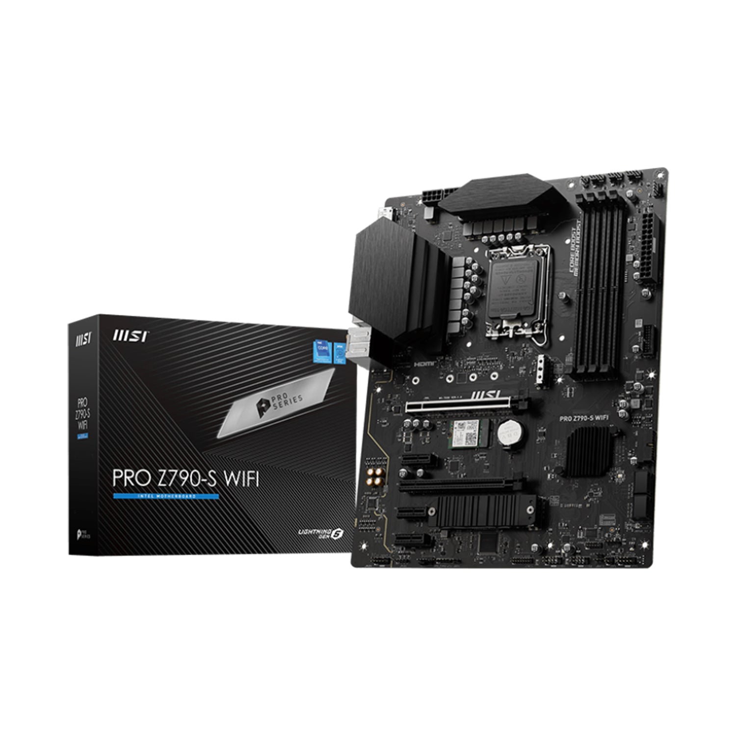 MSI PRO Z790-S WIFI ProSeries Motherboard - Support 14th/13th/12th Gen Intel Processors, Lightning Gen 5 PCI-E With Steel Armor, 256GB DDR5 Max Memory, HDMI / Display Port