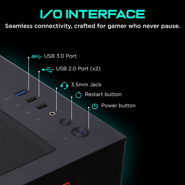 HAJAAN Liquid Cooling Gaming PC, Ryzen 7 5800X Up to 4.7 GHz Processor, GeForce RTX 5060 Graphics Card, 32GB DDR4 RAM, 1TB NVMe SSD, WiFi 6, Bluetooth / Windows 11 Pro, PhantomX