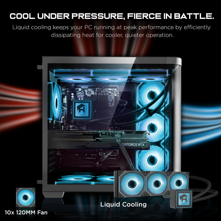 HAJAAN PhantomX Liquid Cooling Gaming PC, Intel Core i9 -14th Gen Up to 6.0GHz Processor, GeForce RTX 5070 / RTX 5070 Ti Graphics Card, 64GB - 128GB DDR5 RAM, 2TB - 4TB NVMe SSD, WiFi Ready / Windows 11 Pro - New
