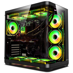 HAJAAN PhantomX Gaming Tower PC - AMD Ryzen 7 5700X Up to 4.6 GHz Processor / GeForce RTX 5060 8GB GDDR7 / 32GB DDR4 RAM / 1TB NVMe SSD / Liquid Cooled / Windows 11 Pro