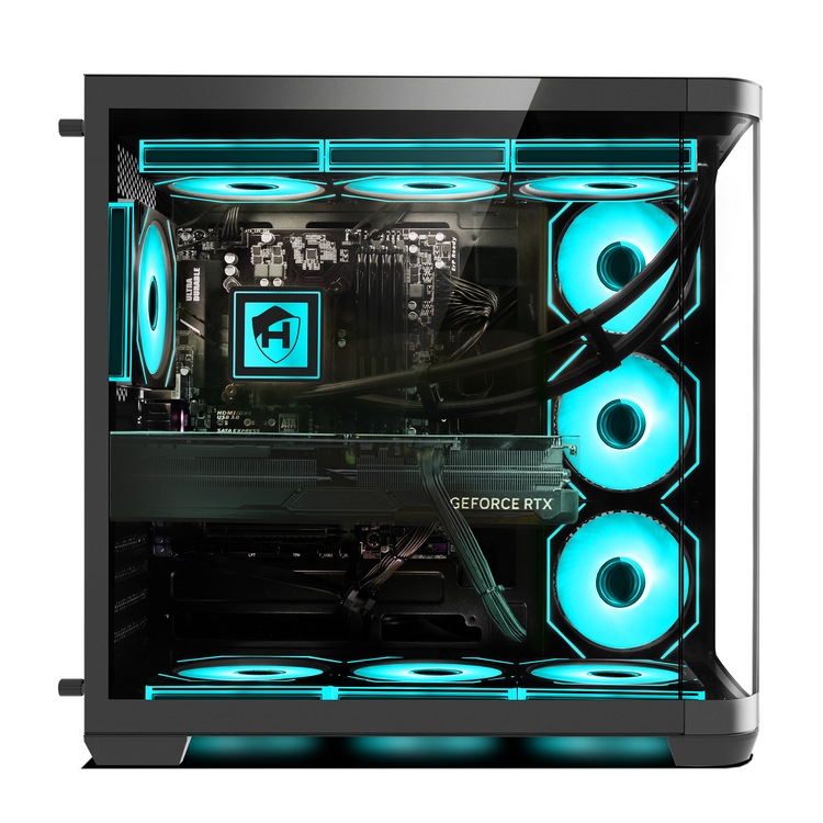 HAJAAN Liquid Cooling Gaming PC - Intel Core i7 - 12th Gen Processor, GeForce RTX 5060/ 5060Ti/ 5070 Graphics Card, 32GB DDR4 RAM, 1TB NVMe SSD, Windows 11 Pro - PhantomX