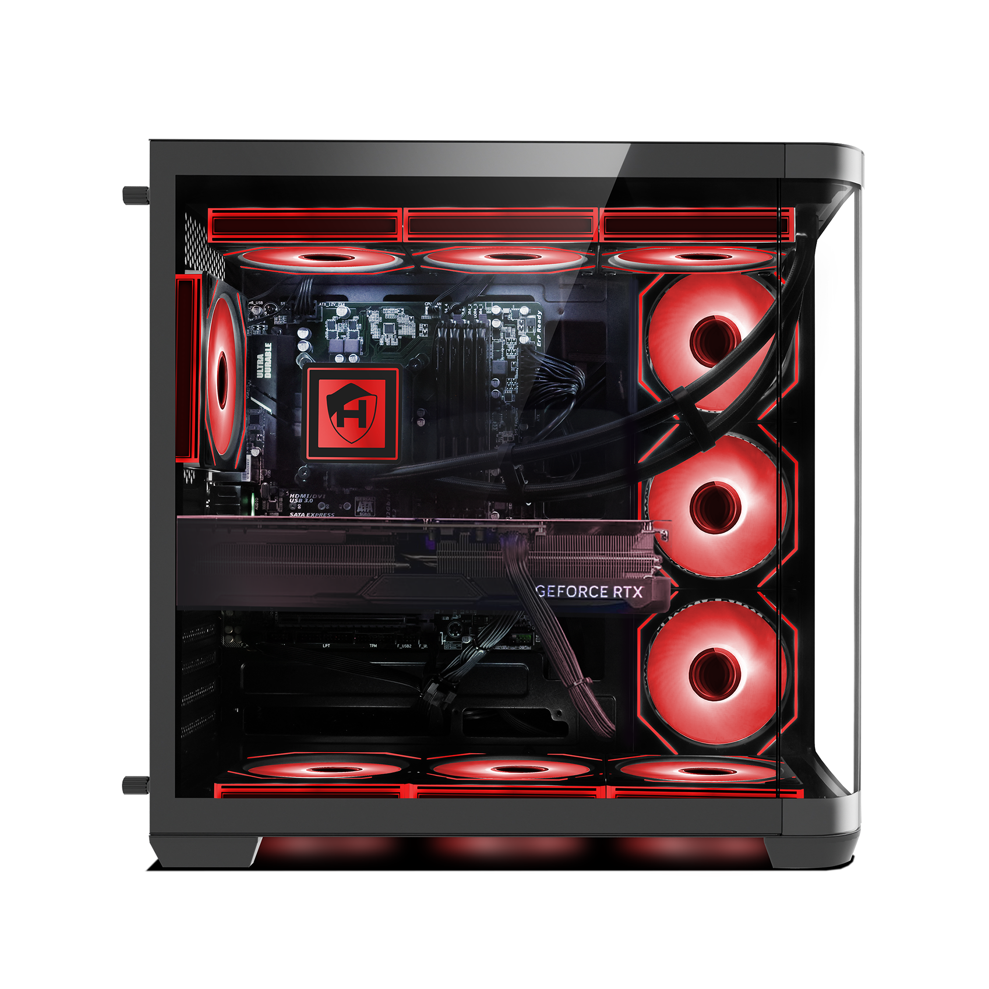 HAJAAN Liquid Cooling Gaming PC, Ryzen 7 5800X Up to 4.7 GHz Processor, GeForce RTX 5060 Graphics Card, 32GB DDR4 RAM, 1TB NVMe SSD, WiFi 6, Bluetooth / Windows 11 Pro, PhantomX