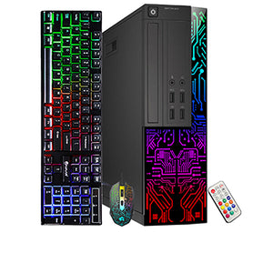 Dell OptiPlex RGB Desktop PC, Intel Core i7, 16GB RAM, 512GB SSD, RGB Gaming Keyboard and Mouse, WiFi, Windows 10 Professional