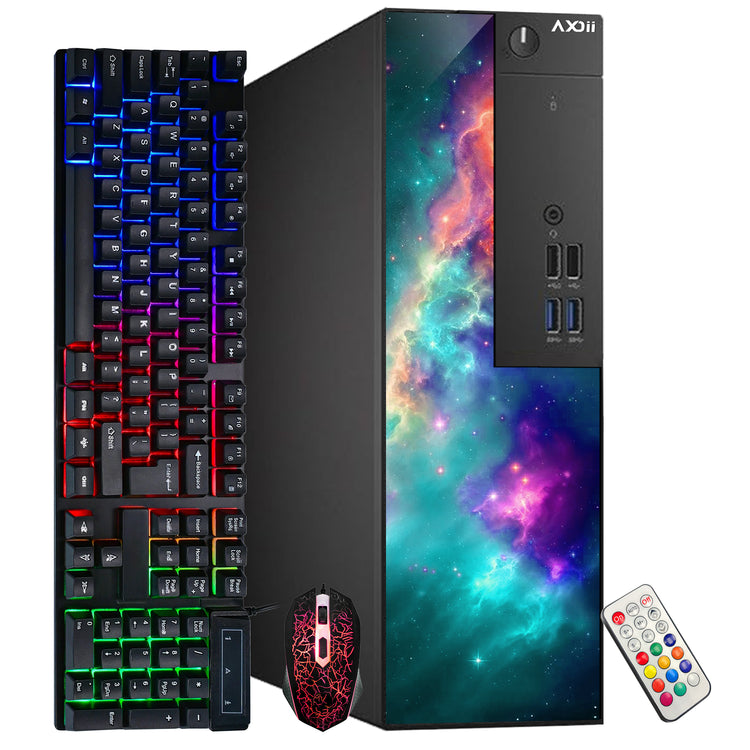 AXOII SPARK RGB Desktop PC - Intel Core I5 - 8th Gen Up to 4.10 GHz Processor, AMD / GeForce Graphics Card, 16GB DDR4 RAM, 256GB NVMe + 1TB HDD, Wi-Fi - Windows 11 Pro