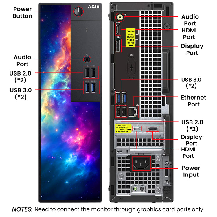 AXOII SPARK Gaming Desktop PC Computer, Intel Core i5/i7 - 8th Gen Processor, Graphics Card - AMD RX 550 / GT1030, 16GB DDR4 RAM, 512GB NVMe SSD, 24/27 Inch FHD Monitor, Wi-Fi, Bluetooth Adapter - Windows 11 Pro
