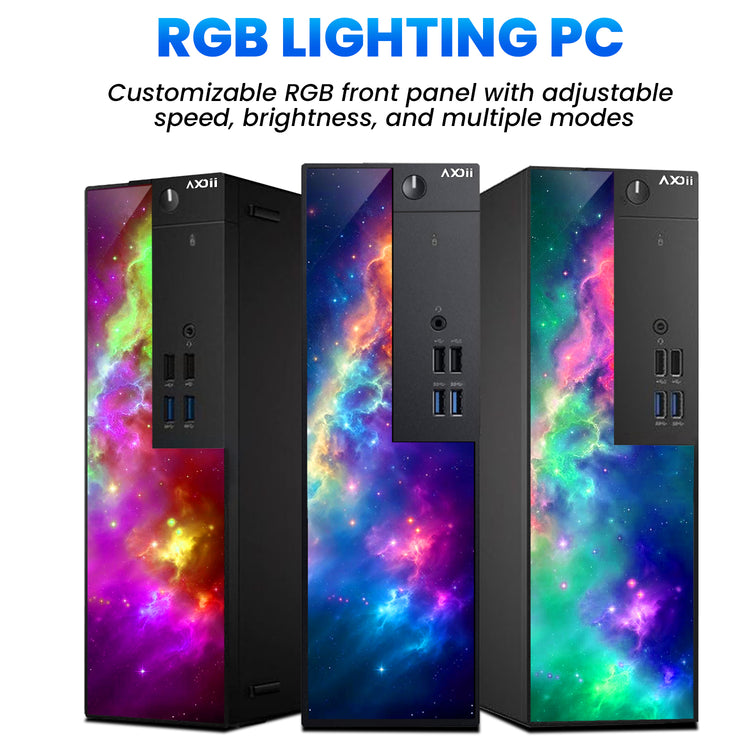 AXOII SPARK Gaming Desktop PC Computer, Intel Core i5/i7 - 8th Gen Processor, Graphics Card - AMD RX 550 / GT1030, 16GB DDR4 RAM, 512GB NVMe SSD, 24/27 Inch FHD Monitor, Wi-Fi, Bluetooth Adapter - Windows 11 Pro