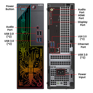 AXOII RGB Desktop Computer PC, Intel i5/i7  - 8th Gen Processor, 16GB DDR4 RAM, 512GB SSD, 24 Inch Monitor, Keyboard Mouse and Headset, WiFi, Windows 11 Pro