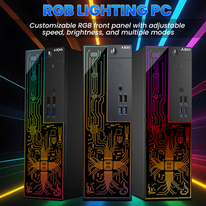 AXOII RGB Desktop Computer PC, Intel i5/i7  - 8th Gen Processor, 16GB DDR4 RAM, 512GB SSD, 24 Inch Monitor, Keyboard Mouse and Headset, WiFi, Windows 11 Pro