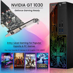 AXOII RGB Desktop Computer PC, Intel i5/i7  - 8th Gen Processor, 16GB DDR4 RAM, 512GB SSD, 24 Inch Monitor, Keyboard Mouse and Headset, WiFi, Windows 11 Pro