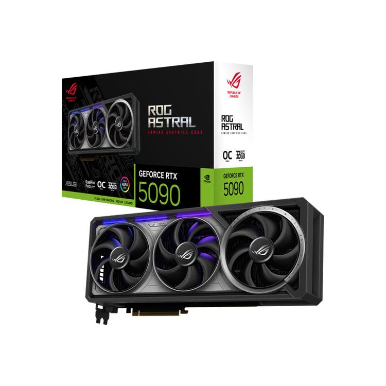 ASUS ROG Astral Gaming GeForce RTX 5090 32GB GDDR7 OC Edition Graphics Card - Quad-Fan Force With Auto-Extreme Technology, 512-Bit Memory, 3x Display Port / HDMI - (ROG-ASTRAL-RTX5090-O32G-G)
