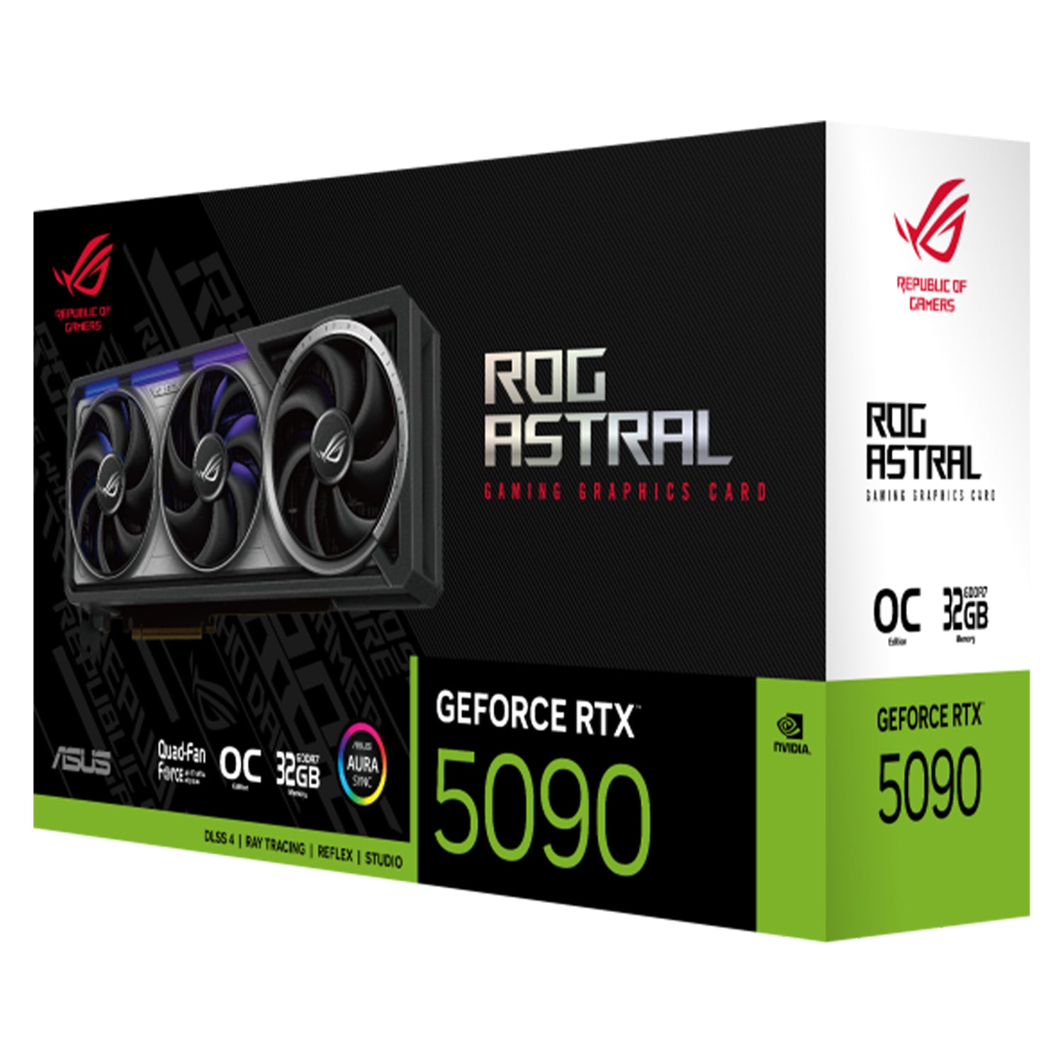 ASUS ROG Astral Gaming GeForce RTX 5090 32GB GDDR7 OC Edition Graphics Card - Quad-Fan Force With Auto-Extreme Technology, 512-Bit Memory, 3x Display Port / HDMI - (ROG-ASTRAL-RTX5090-O32G-G)