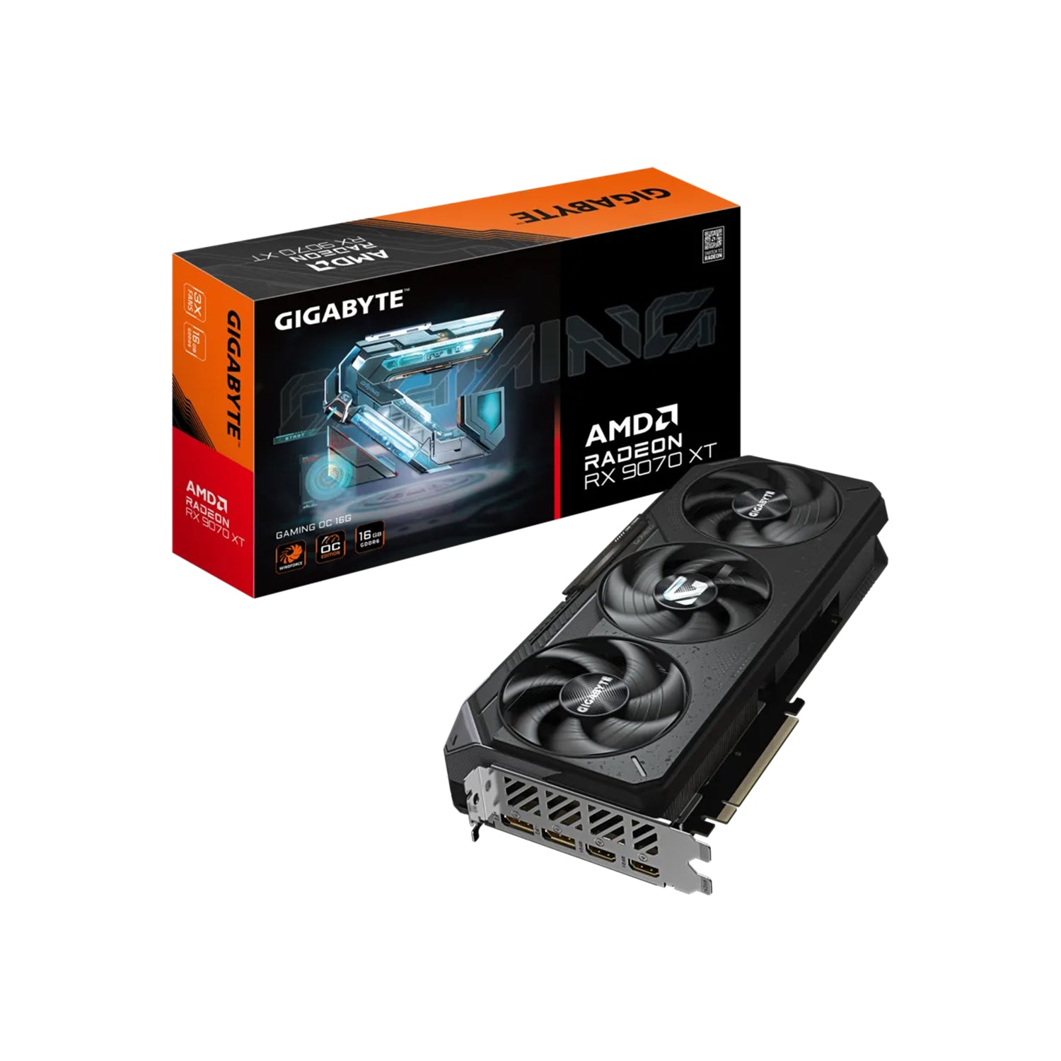 Tecdale GIGABYTE Radeon RX 9070 XT GAMING OC Graphics Card - 16GB GDDR6, WindForce Cooling System With HAWK Fan, 256-Bit Memory, 2x Display Port / 2x HDMI - (GV-R9070XTGAMING OC-16GD)
